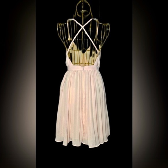 NWT Endless Rose Revolve V-Neck Pleated Mini Dress with Braided Back Straps, XS - Picture 7 of 14